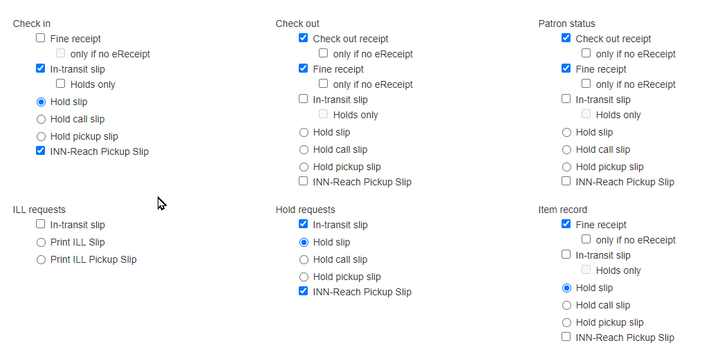 Image showing Polaris Leap Print Options selections.
